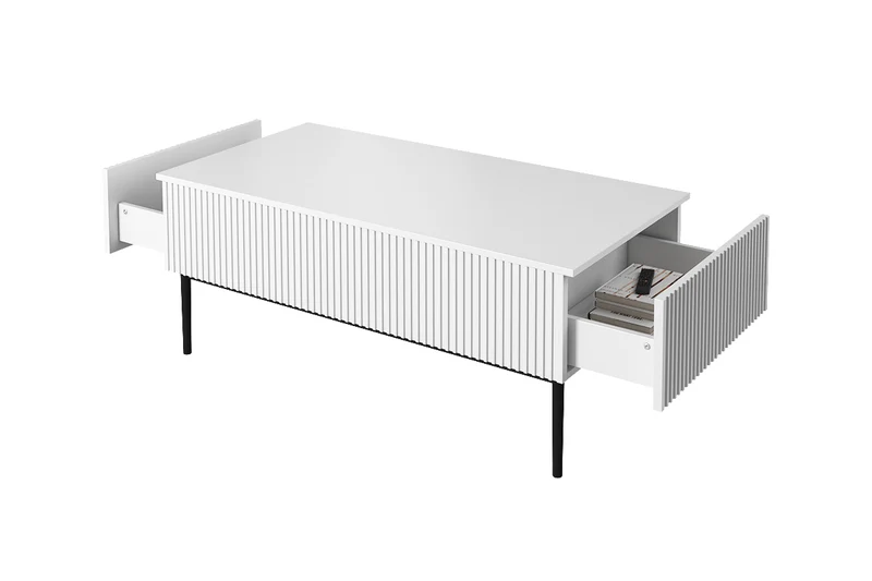 Tavolino Nicole 2 cassetti 120x60 cm piede in metallo nero
