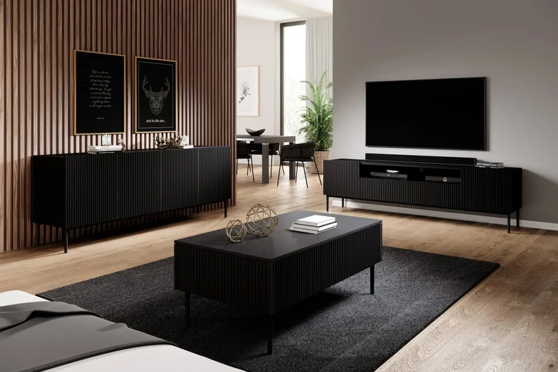 Tavolino Nicole 2 cassetti 120x60 cm piede in metallo nero