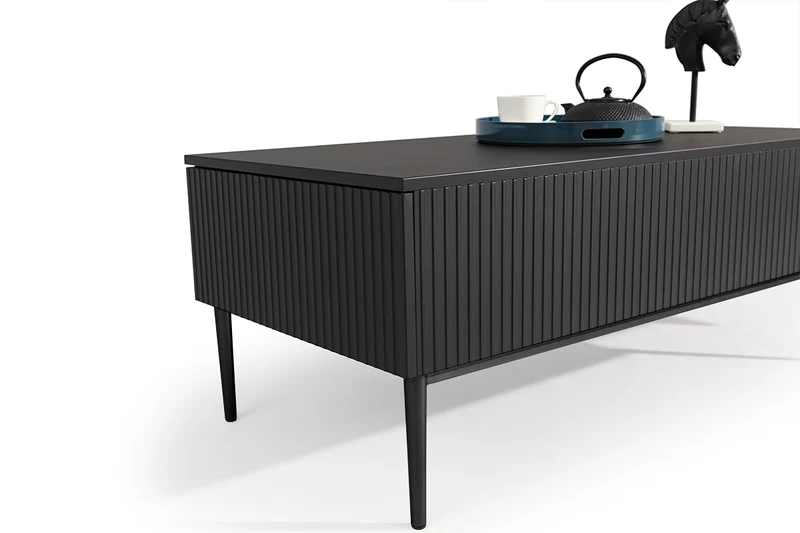 Tavolino Nicole 2 cassetti 120x60 cm piede in metallo nero