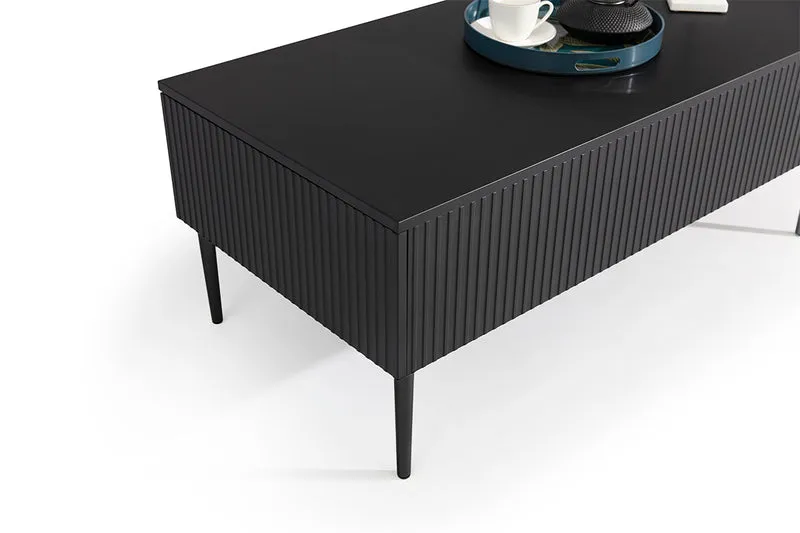 Tavolino Nicole 2 cassetti 120x60 cm piede in metallo nero