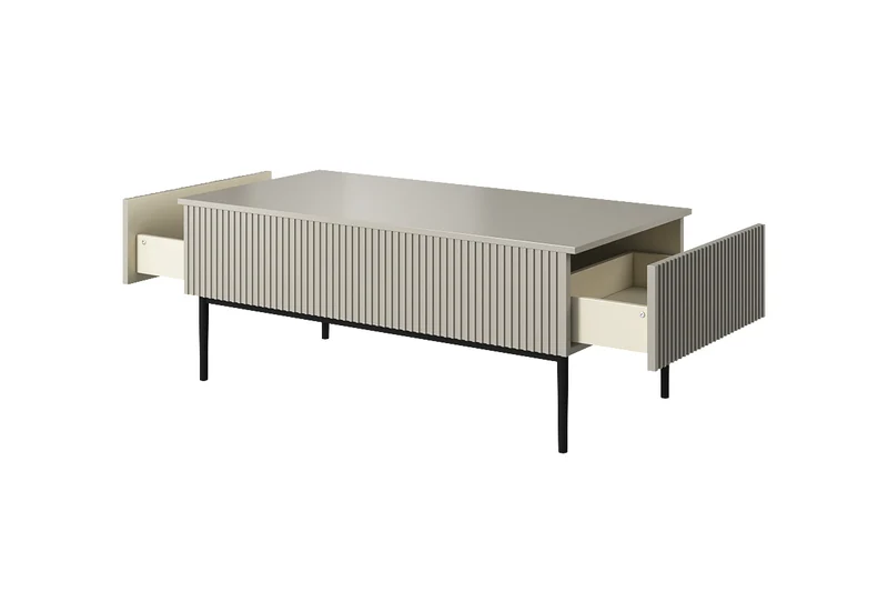 Tavolino Nicole 2 cassetti 120x60 cm piede in metallo nero
