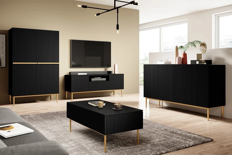 Credenza 2 ante con piede in metallo Nicole 100 x 160 cm
