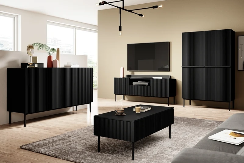 Credenza 2 ante con piede in metallo Nicole 100 x 160 cm
