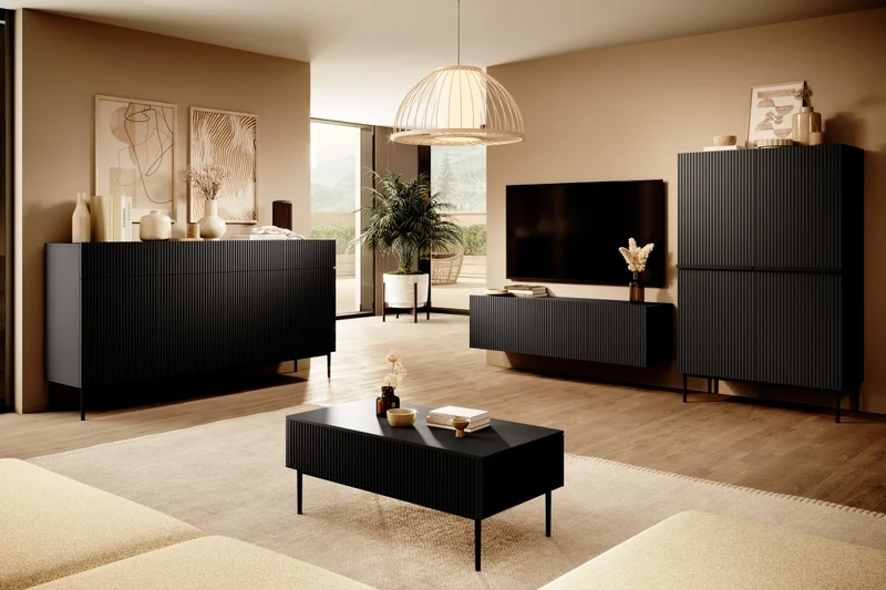Credenza 2 ante con piede in metallo Nicole 100 x 160 cm