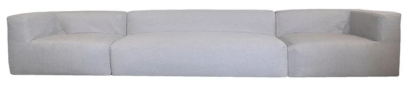 MXHOME Anreihbares Sofa - Abnehmbarer Bezug 5/6-Sitzer - Leineneffekt Taupe - Outdoor