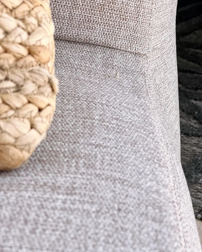 MXHOME Anreihbares Sofa - Abnehmbarer Bezug 4/5-Sitzer - Leinenoptik Taupe - Outdoor