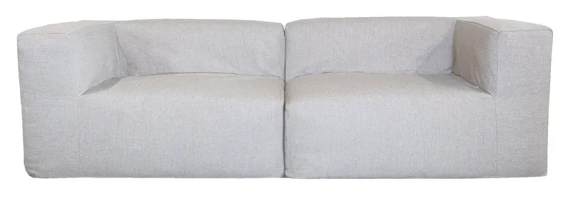 MXHOME Anreihbares Sofa - Abnehmbarer 3-Sitzer- Leineneffekt Taupe - Outdoor