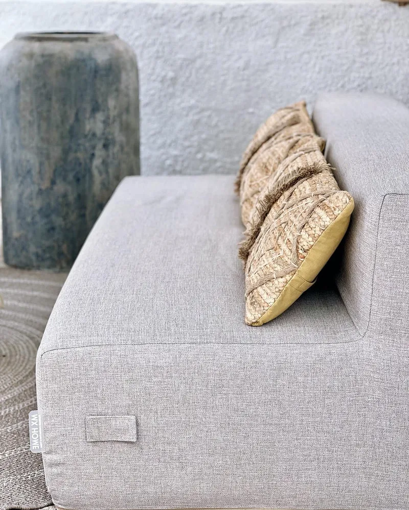 MXHOME Anreihbares Sofa - Abnehmbarer 3-Sitzer- Leineneffekt Taupe - Outdoor