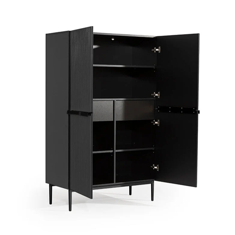 Credenza 2 ante con piede in metallo nero Nicole 100x160 cm