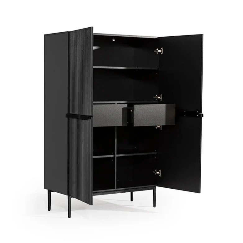 Credenza 2 ante con piede in metallo nero Nicole 100x160 cm