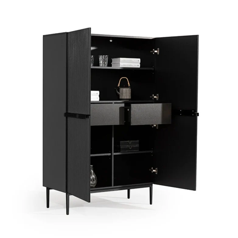 Credenza 2 ante con piede in metallo nero Nicole 100x160 cm