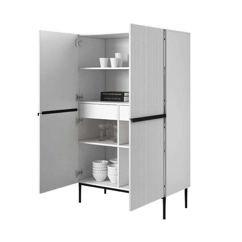 Credenza 2 ante con piede in metallo nero Nicole 100x160 cm