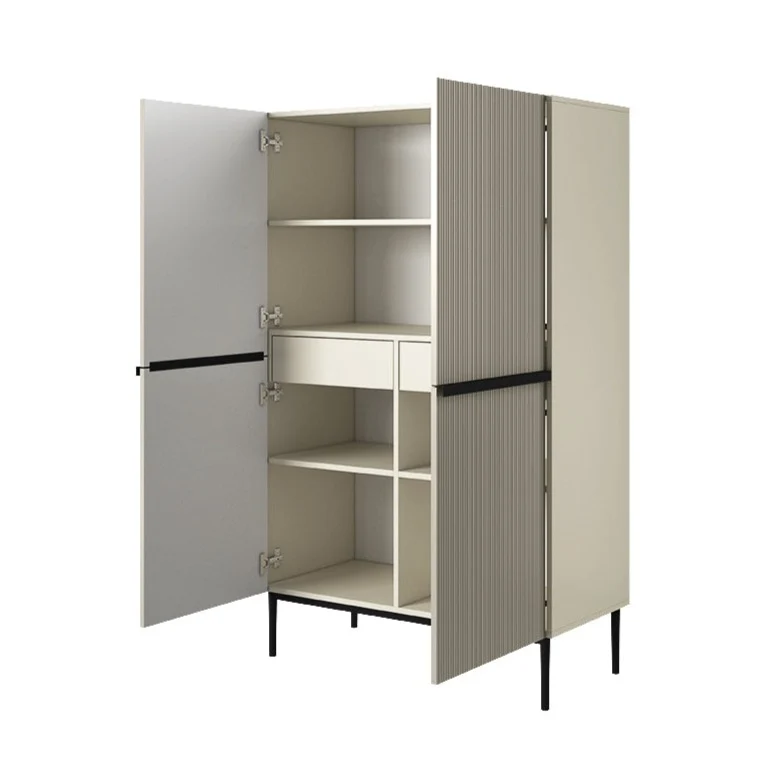 Credenza 2 ante con piede in metallo nero Nicole 100x160 cm