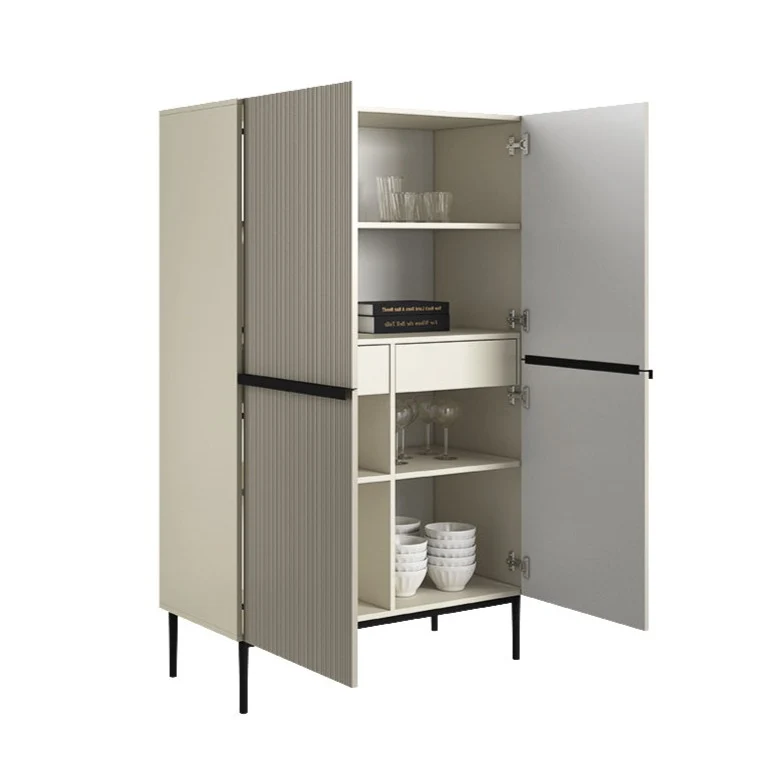 Credenza 2 ante con piede in metallo nero Nicole 100x160 cm