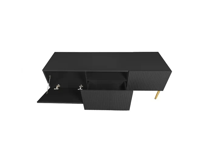 Mobile TV 2 ante a ribalta 1 cassetto con piede in metallo oro Nicole 150x45 cm