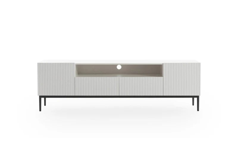 Mobile TV 2 ante e 2 cassetti con piede in metallo nero Nicole 200 x 45 cm