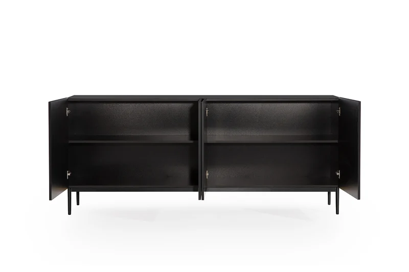 Madia 4 ante con piede in metallo nero Nicole 200x45 cm