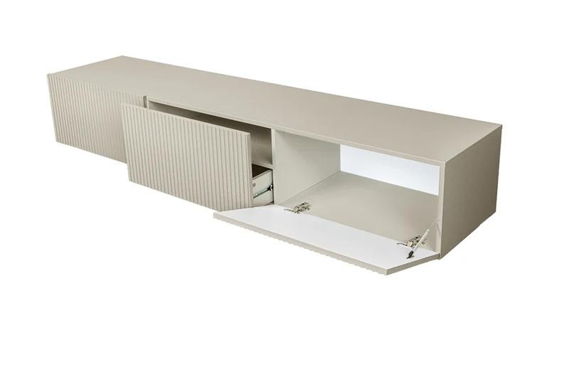 Mobile TV sospeso con 2 ante a ribalta 1 cassetto Nicole 200x45 cm