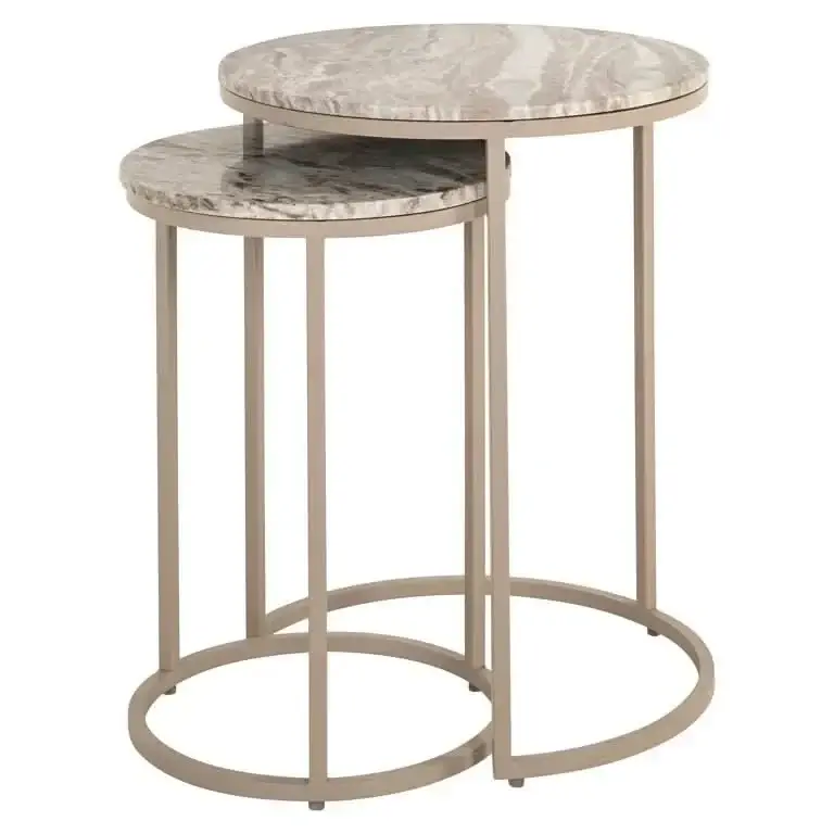 Richmond Interiors Beistelltisch Fairfax – 2er-Set (Stone)