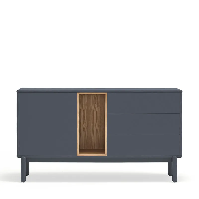 Madia 1 anta 3 cassetti in legno massello Corvo di Teulat 140x40 cm
