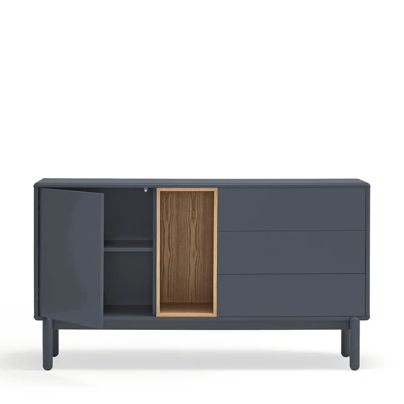 Madia 1 anta 3 cassetti in legno massello Corvo di Teulat 140x40 cm