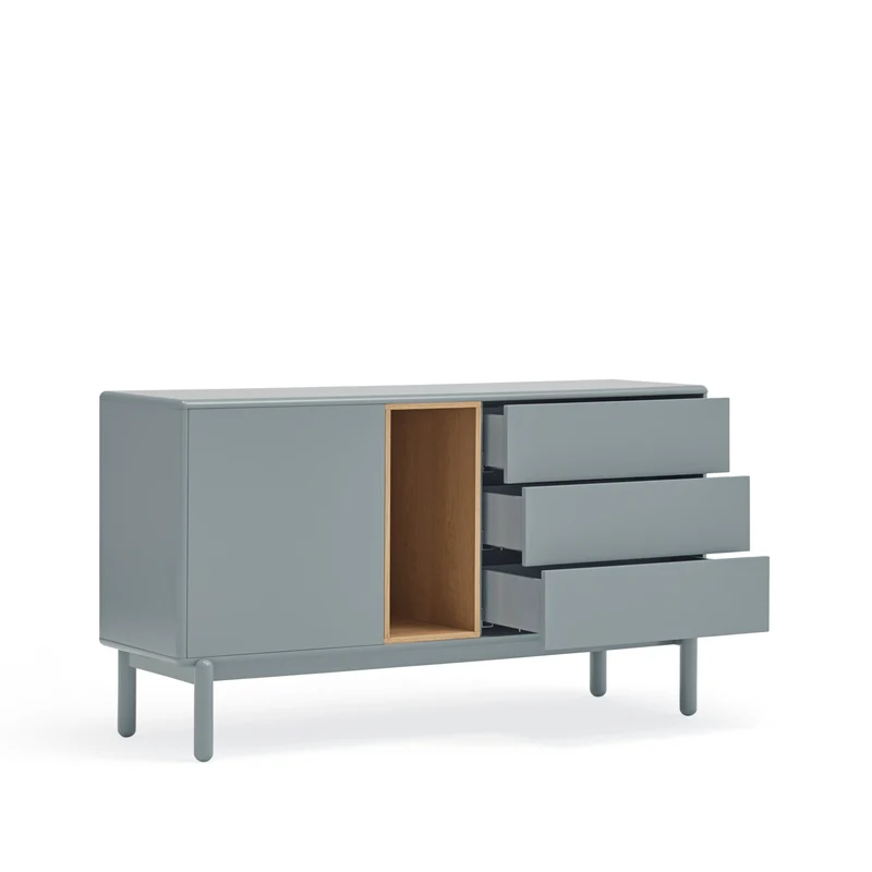 Madia 1 anta 3 cassetti in legno massello Corvo di Teulat 140x40 cm