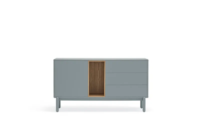Madia 1 anta 3 cassetti in legno massello Corvo di Teulat 140x40 cm