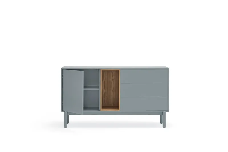 Madia 1 anta 3 cassetti in legno massello Corvo di Teulat 140x40 cm