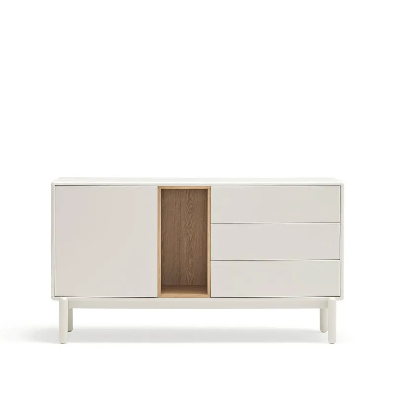 Madia 1 anta 3 cassetti in legno massello Corvo di Teulat 140x40 cm