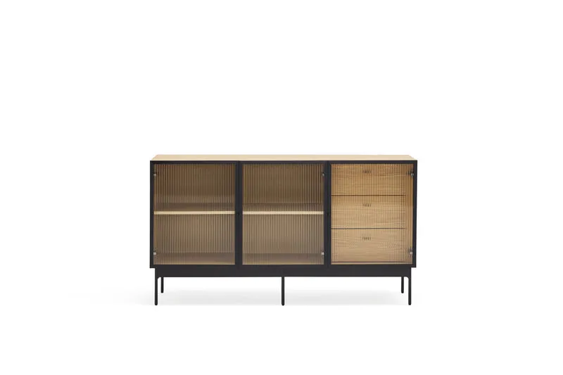 Madia rovere 3 ante in vetro Blur di Teulat 140x45 cm