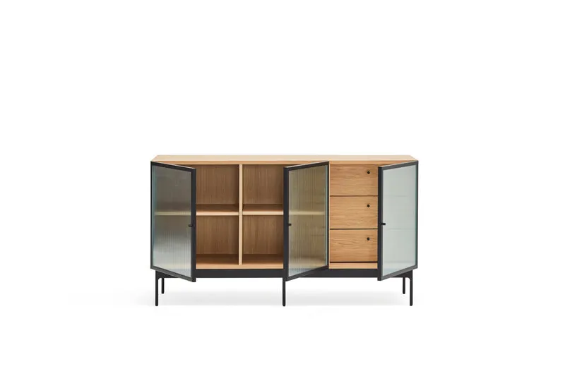 Madia rovere 3 ante in vetro Blur di Teulat 140x45 cm