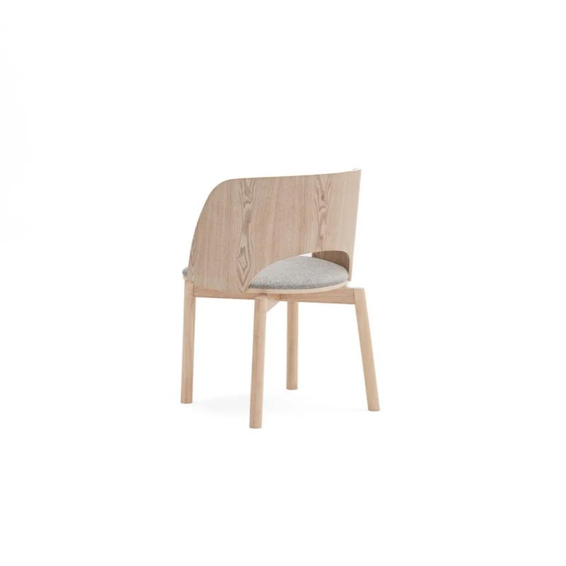 Set 2 sedie in frassino naturale e seduta grigio chiaro Dam 50x78 h45 cm