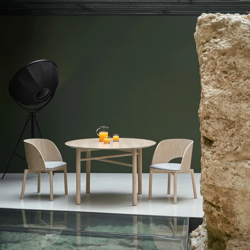 Set 2 sedie in frassino naturale e seduta grigio chiaro Dam 50x78 h45 cm