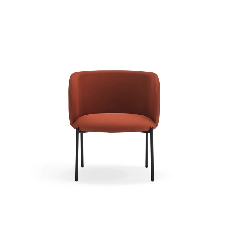 Poltrona in tessuto rosso struttura in metallo Mogi 66x74 h49