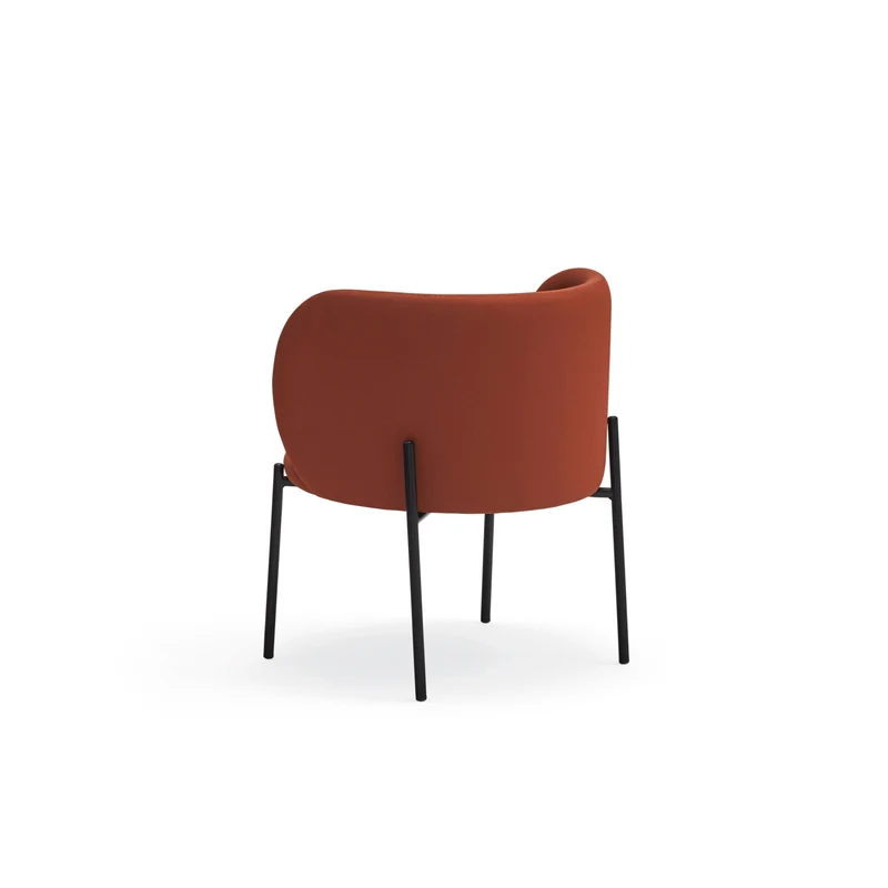 Poltrona in tessuto rosso struttura in metallo Mogi 66x74 h49