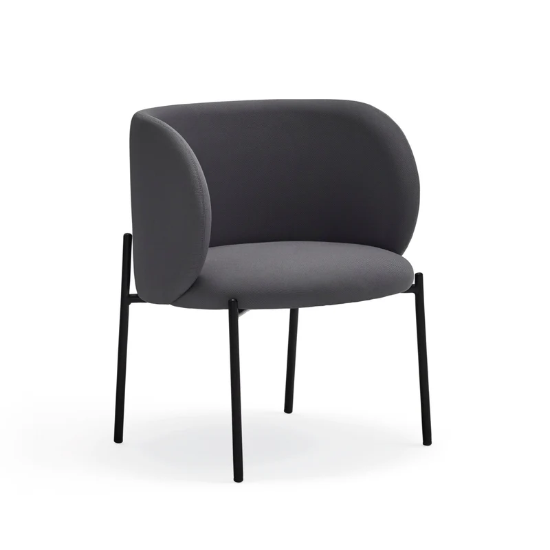 Poltrona in tessuto grigio scuro struttura in metallo Mogi 66x74 h49
