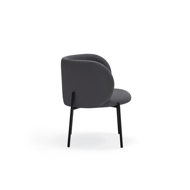 Poltrona in tessuto grigio scuro struttura in metallo Mogi 66x74 h49