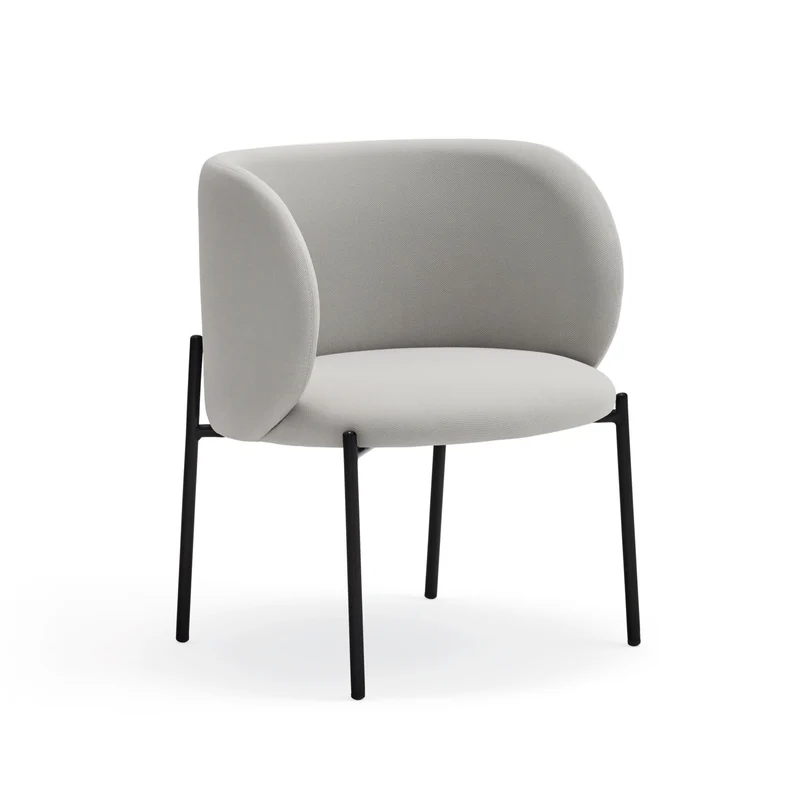 Poltrona in tessuto grigio struttura in metallo 66x74 h49
