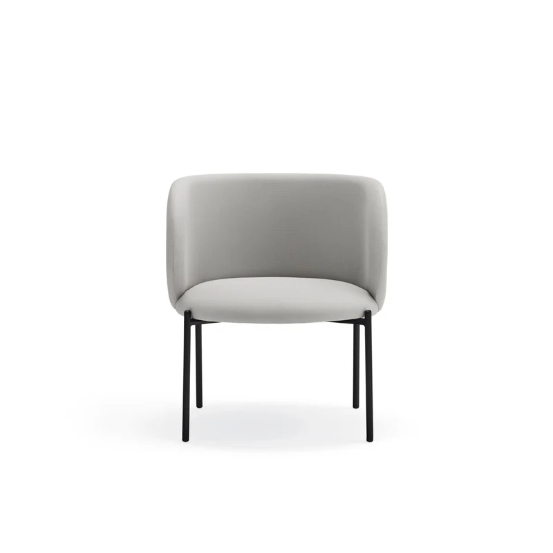 Poltrona in tessuto grigio struttura in metallo 66x74 h49