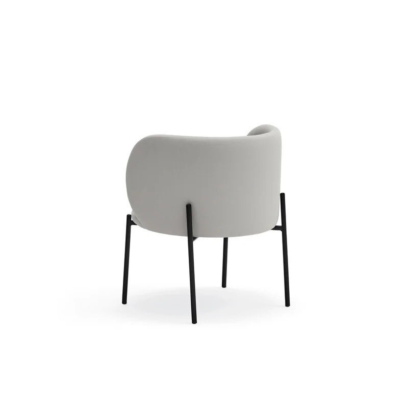 Poltrona in tessuto grigio struttura in metallo 66x74 h49