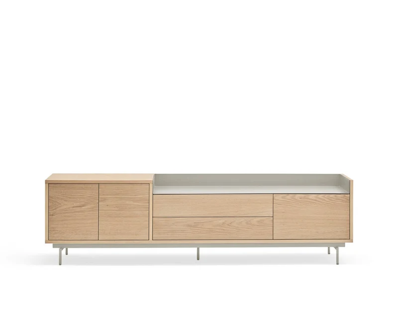 Mobile TV rovere/grigio chiaro Valley di Teulat 180x40 cm