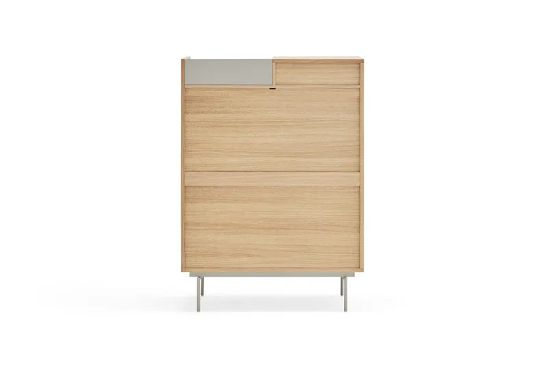 Credenza 2 ante rovere/grigio chiaro Valley di Teulat 92x130 cm