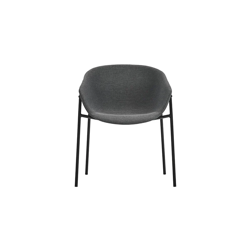 Set 2 sedie in poliestere grigio scuro Hug 66x79 h47 cm