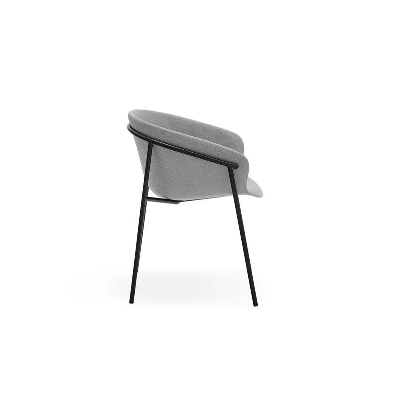 Set 2 sedie in poliestere grigio chiaro Hug 66x79 h47 cm