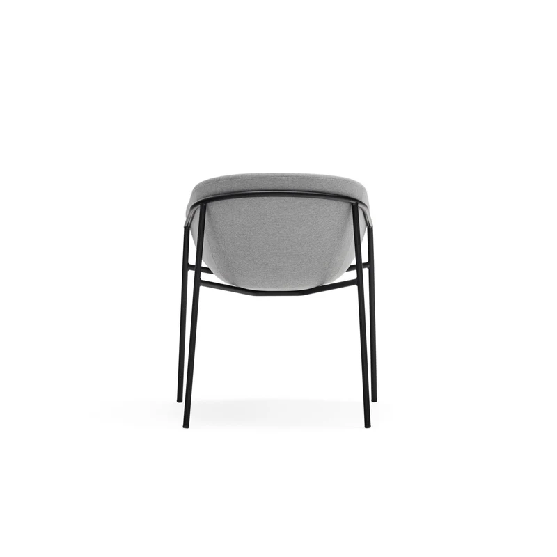 Set 2 sedie in poliestere grigio chiaro Hug 66x79 h47 cm
