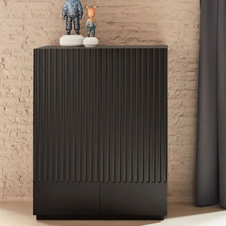 Credenza 2 ante nero Doric di Teulat 91x120 cm