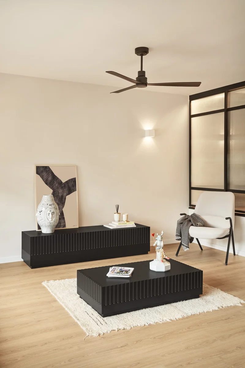 Tavolino 2 cassetti nero Doric di Teulat 110x60 cm