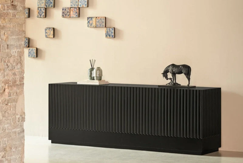 Madia 4 ante nero Doric di Teulat 198x48 cm