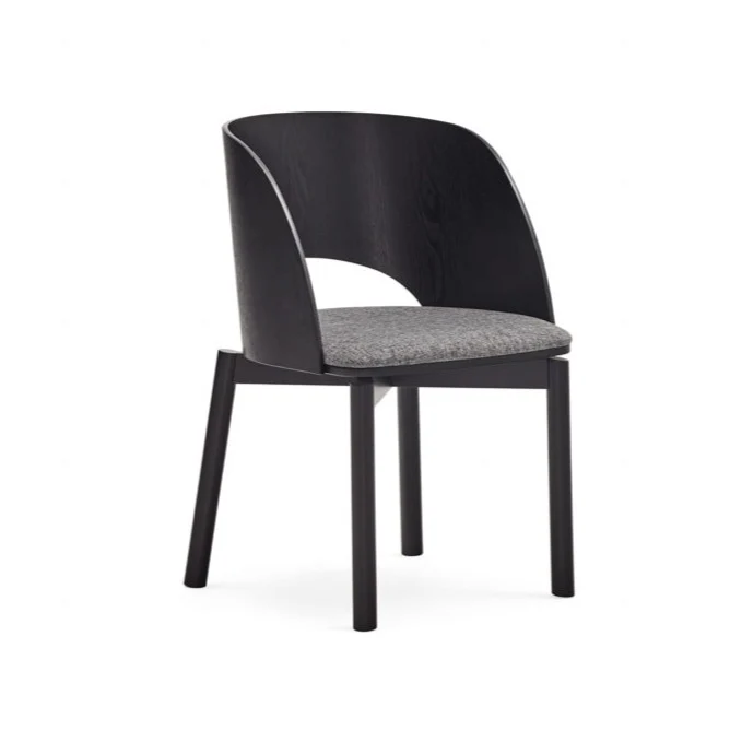 Set 2 sedie in frassino nero Dam 50x78 h45 cm