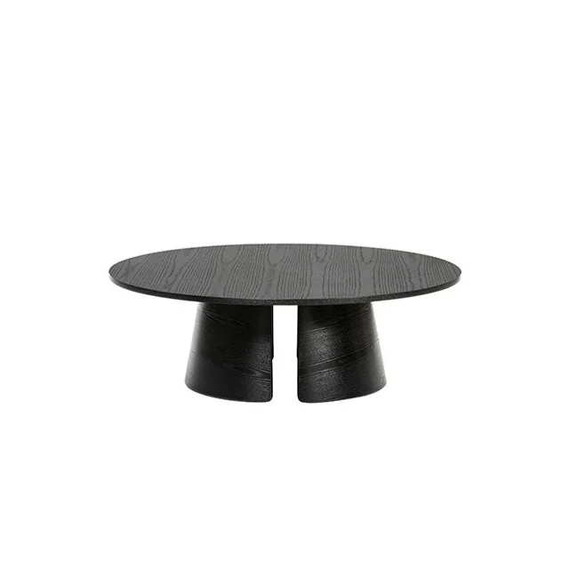 Tavolino basso tondo nero Cep di Teulat Ø110 h36 cm